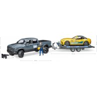 Машинка Bruder джип Dodge RAM 2500 з причепом-Евакуація и родстером