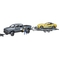 Машинка Bruder джип Dodge RAM 2500 з причепом-Евакуація и родстером