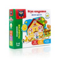 Игра-шнуровка с липучками «Домик друзей» (рус)(VT5303-01)