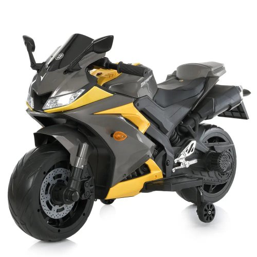Детский электромотоцикл Bambi черный с желтым M5022EL-2-6
