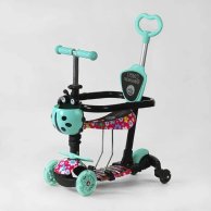 Детский самокат Best Scooter 5в1 PU колеса со светом, бирюзовый LS-78415