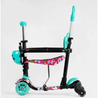 Детский самокат Best Scooter 5в1 PU колеса со светом, бирюзовый LS-78415