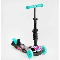 Детский самокат Best Scooter 5в1 PU колеса со светом, бирюзовый LS-78415