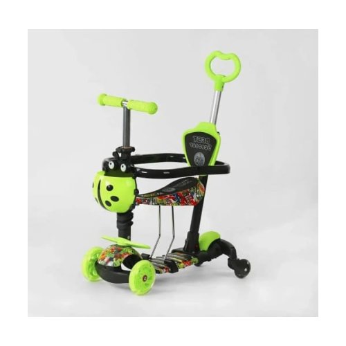 Детский самокат Best Scooter 5в1 PU колеса со светом, салатовый LS-63098