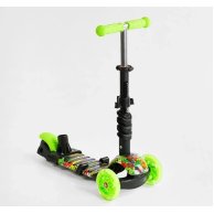 Детский самокат Best Scooter 5в1 PU колеса со светом, салатовый LS-63098