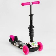 Детский самокат Best Scooter 5в1 PU колеса со светом, малиновый LS-50488