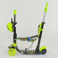 Детский самокат Best Scooter 5в1 PU колеса со светом, салатовый 97630