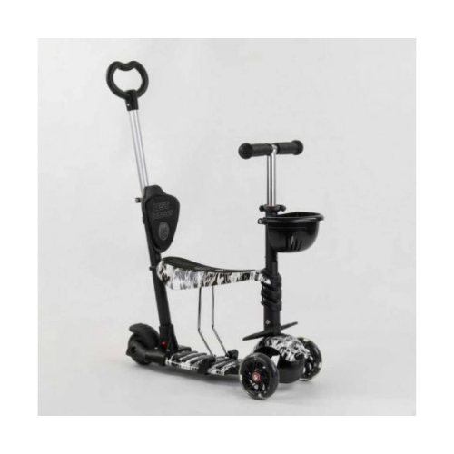 Детский самокат Best Scooter 5в1 PU колеса со светом, черный 24501