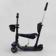 Детский самокат Best Scooter 5в1 PU колеса со светом, черный с синим 18496