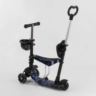 Детский самокат Best Scooter 5в1 PU колеса со светом, черный с синим 18496