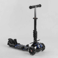 Детский самокат Best Scooter 5в1 PU колеса со светом, черный с синим 18496