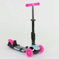 Детский самокат Best Scooter 5в1 PU колеса со светом, розовый 11210
