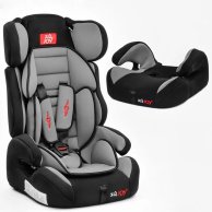 Автокресло с бустером Joy группа I-II-III, черно-серое E 1390