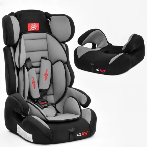 Автокресло с бустером Joy группа I-II-III, черно-серое E 1390