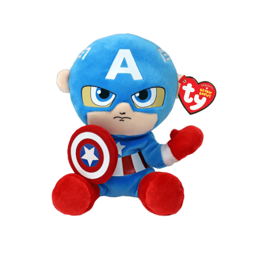 Мягкая игрушка TY Beanie Babies Marvel Капитан Америка, 15 см 44002