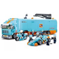 Конструктор Sluban Трейлер гоночной команды, 9 фигурок, 1044 деталей M38-B0766