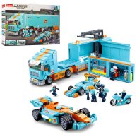 Конструктор Sluban Трейлер гоночной команды, 9 фигурок, 1044 деталей M38-B0766