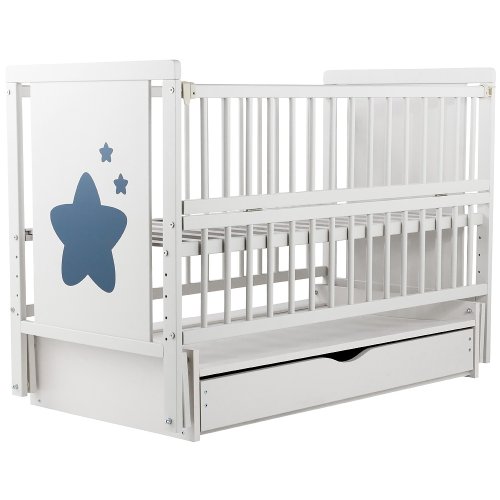 Кровать Babyroom Звездочка Z-03 маятник, ящик, откидной бок бук белый (624470)