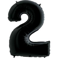 Фольгированные шары цифры 2 40"  black