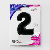Фольгированные шары цифры 2 40"  black