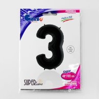 Фольгированные шары  цифра 3 40" black