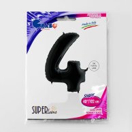 Фольгированные шары цифры 4 40" black