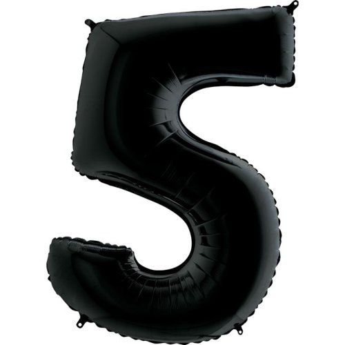 Фольгированные шары цифры 5 40"  black