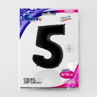 Фольгированные шары цифры 5 40"  black