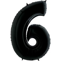 Фольгированные шары цифры 6 40" black