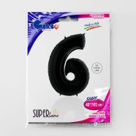 Фольгированные шары цифры 6 40" black