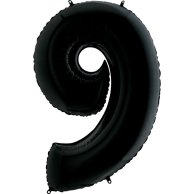 Фольгированные шары цифры  9 40"black