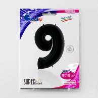 Фольгированные шары цифры  9 40"black