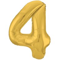 Гелиевый шар фольга цифра 4 золото (3207-2050)