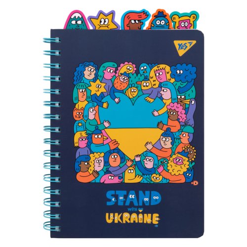Блокнот на спирали YES Stand with Ukraine, А5 96 листов, клетка 151838