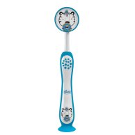 Зубная щетка Chicco для детей 3-6 лет, на присоске, синяя 12083.11