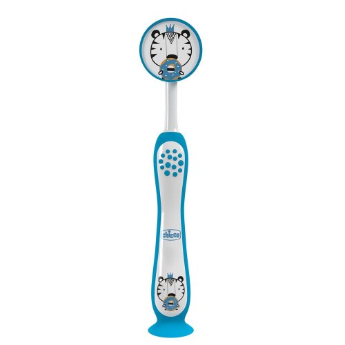 Зубная щетка Chicco для детей 3-6 лет, на присоске, синяя 12083.11