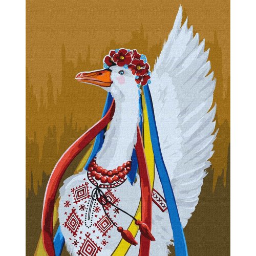 Картина по номерам "Патриотическая гусыня" 40х50см Идейка КНО4354