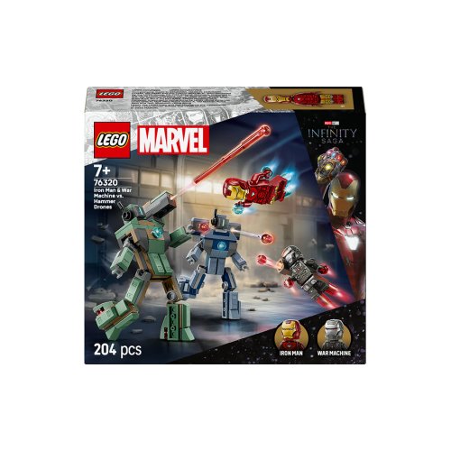 Конструктор Lego Marvel Железный человек и Боевая Машина против Хаммер Дронов, 204 детали 76320