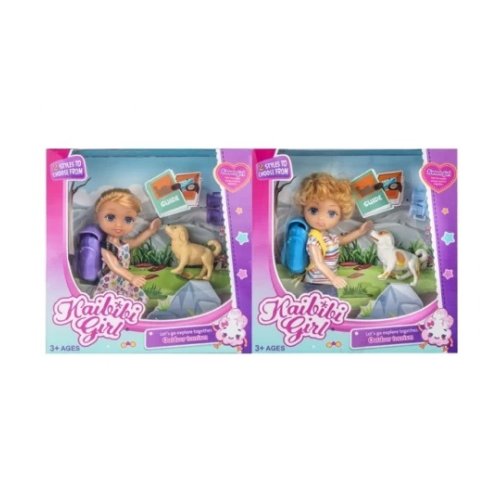 Кукла с собачкой и рюкзаком (BLD233)