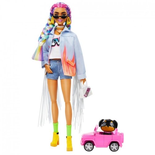 Кукла Barbie "Экстра" с радужными косичками (GRN29)