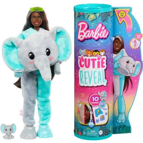 Кукла Barbie "Cutie Reveal" серии "Друзья из джунглей" — слоненок HKP98