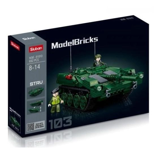 Конструктор Sluban Танк STRV 103 Stridsvagn, 692 детали M38-B1010