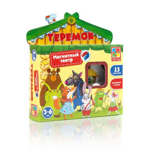 Игра настольная "Магнитный театр. Теремок" (рус.). (VT3206-08)