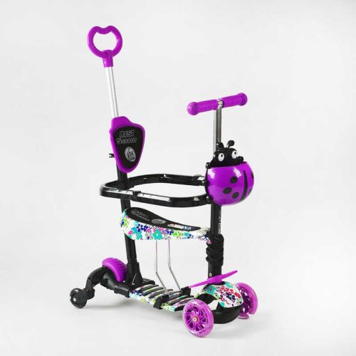Детский самокат Best Scooter 5в1 с доп. колесами и бампером LS-19029