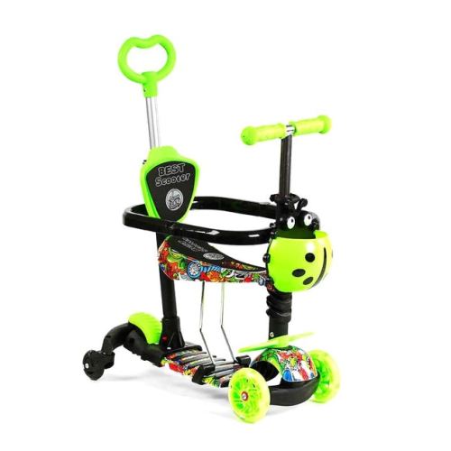 Детский самокат Best Scooter 5в1 с доп. колесами и бампером LS-40203