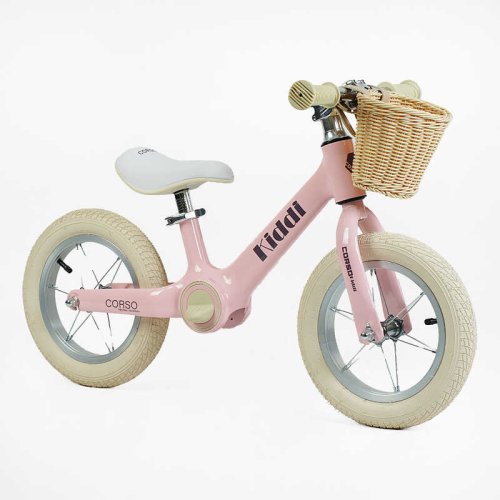 Беговел Corso Kiddi велобег, колеса 12 дюймов, розовый ML-12009