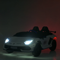 Детский электромобиль Bambi Lamborghini с музыкой, белый M 6026EBLR-1