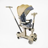 Детский трехколесный самокат 5в1 Skyper с родительской ручкой, желтый BL-83655