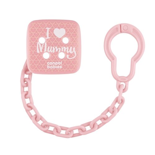 Цепочка к пустышке Canpol babies I Love Mummy розовый 2/434_pin