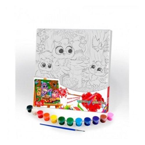 Креативное творчество Danko Toys "Роспись на полотне" Canvas Painting "совы (PX-07-06)
